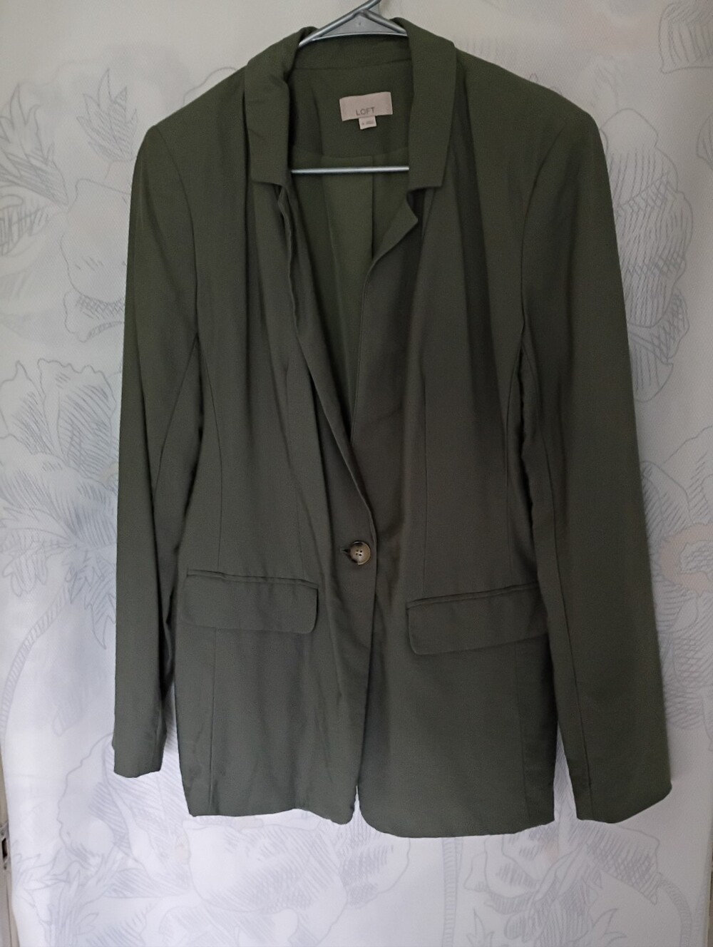 LOFT Olive Green Single-Button Blazer